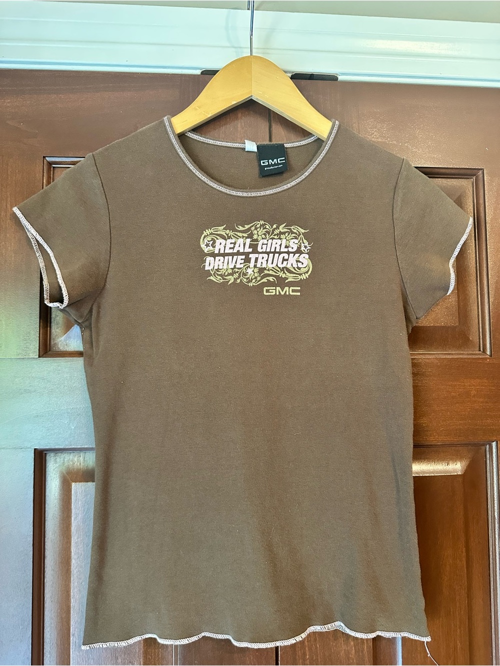 GMC 'Real Girls Drive Trucks' Brown Graphic Tee